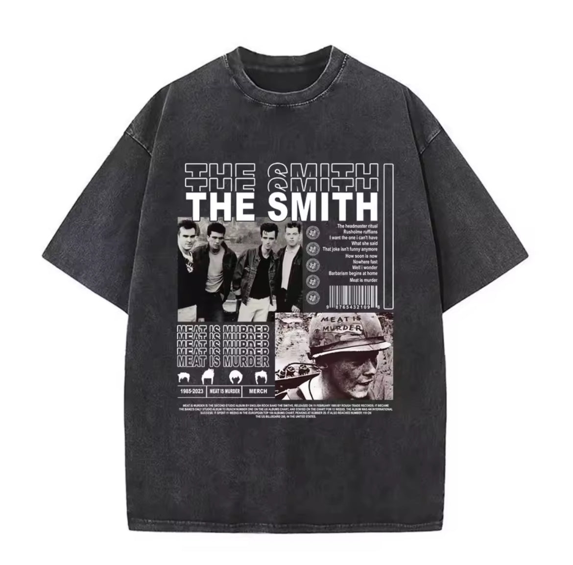 The Smiths “Meat Is Murder” Collage Tee – Washed Black