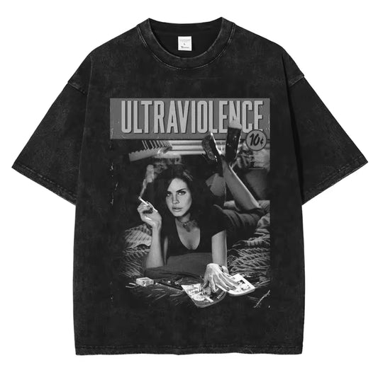 Lana Del Rey ULTRAVIOLENCE Design Black T-Shirt
