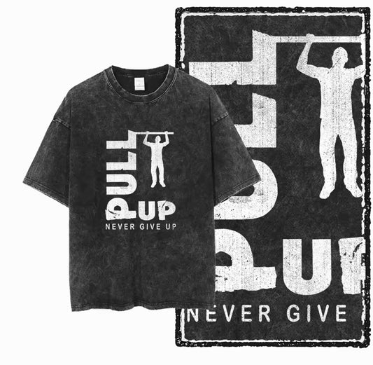 Pull Up Desgin Acid Washed T-Shirt