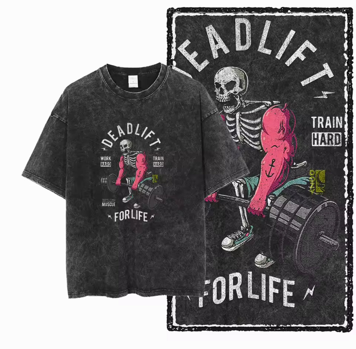 Deadlift Enthusiasts Acid Washed T-Shirt