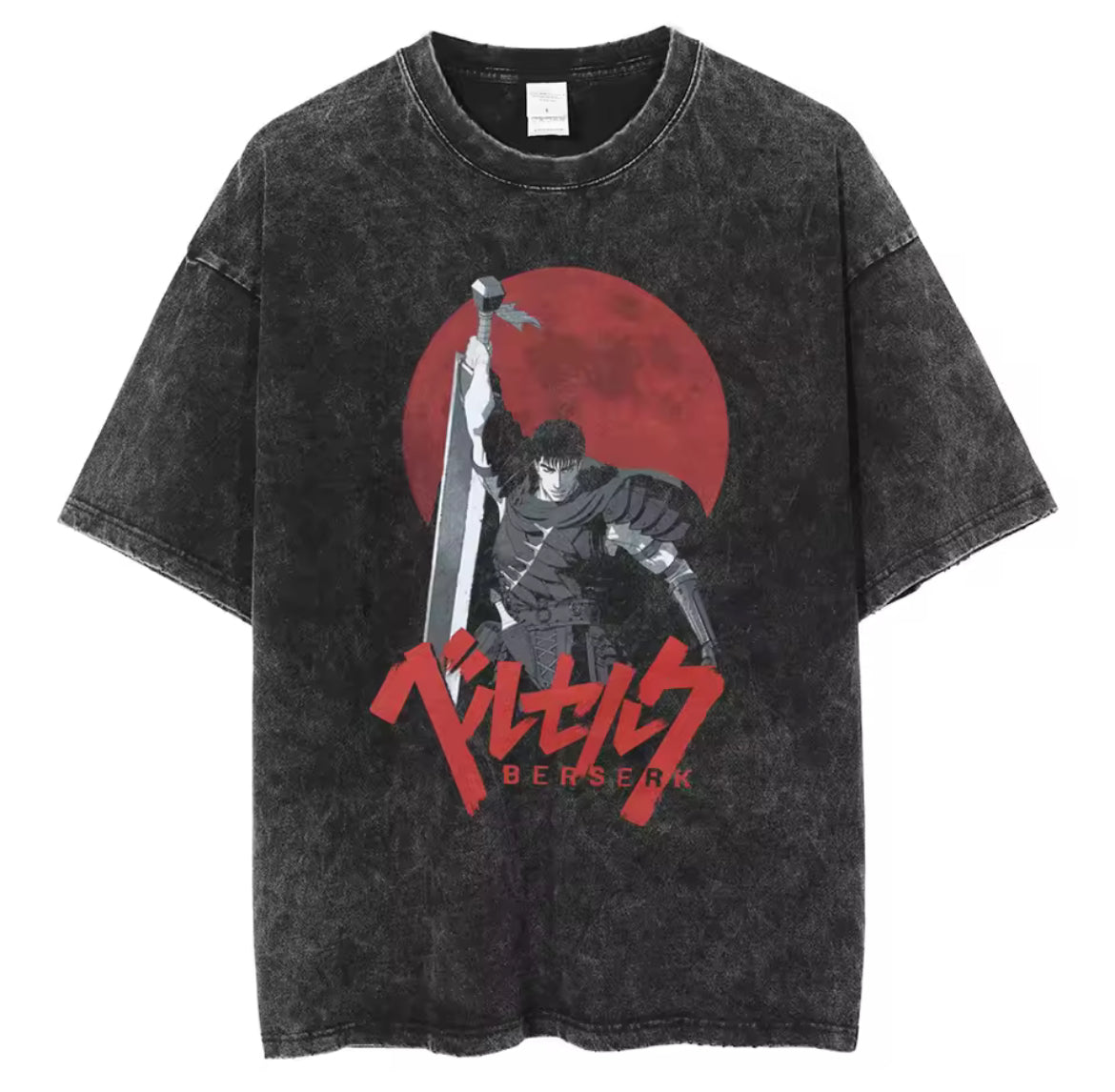 Berserk Rising Sun Tee – Washed Vintage Black