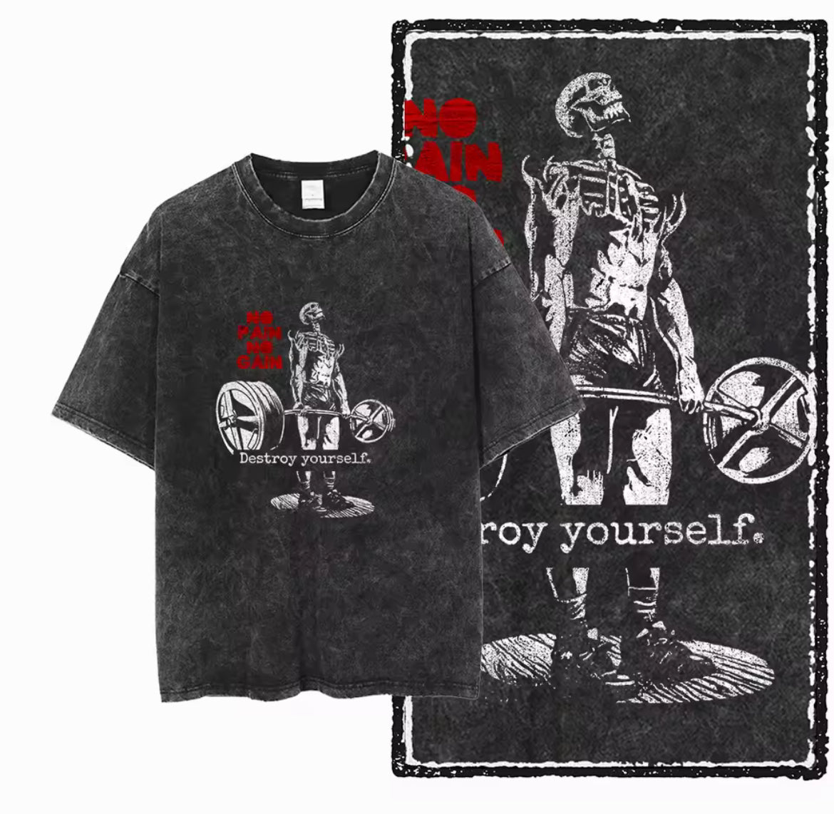 Gym Enthusiasts Acid Washed T-Shirt