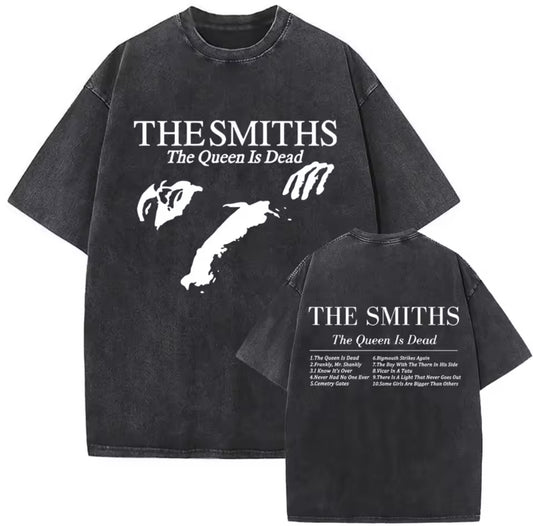 The Smiths “The Queen Is Dead” Tracklist Tee – Washed Black